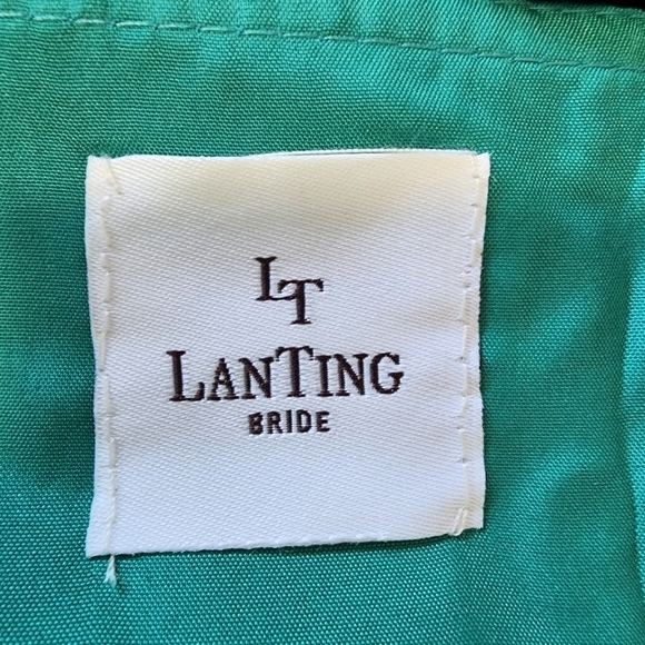 NWT LanTing Emerald Green Satin High-Low Gown – Size 22W - Picture 12 of 15